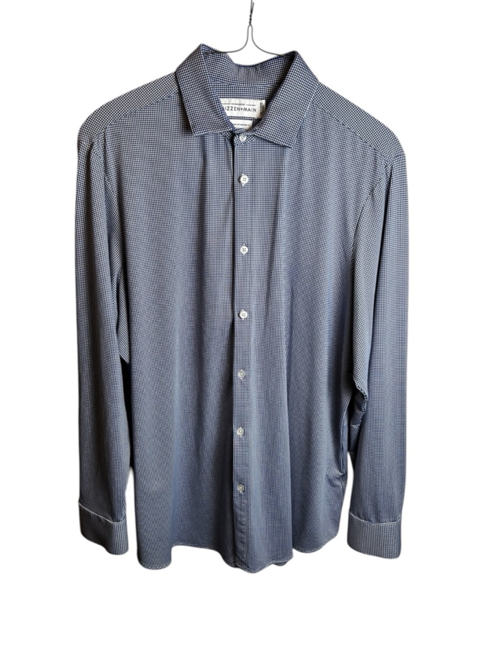 Mizzen+Main Spinnaker COllection Gingham Blue Check Standard Button Down XXL
